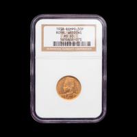 [EGYPT] A 1938 (AH 1357) Royal Wedding 50-Piastres Gold Coin (NGC MS65)