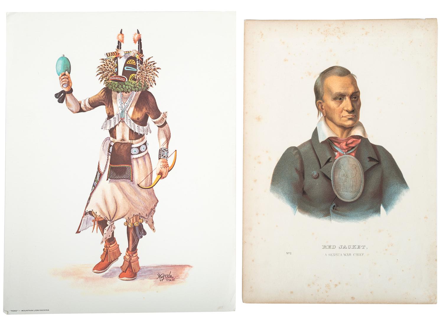 [NATIVE AMERICANS]. A group of photographs and prints of Native American subjects, highlighted by cabinet card of Oglala Lakota Chief Low Dog.