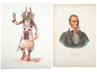 [NATIVE AMERICANS]. A group of photographs and prints of Native American subjects, highlighted by cabinet card of Oglala Lakota Chief Low Dog.