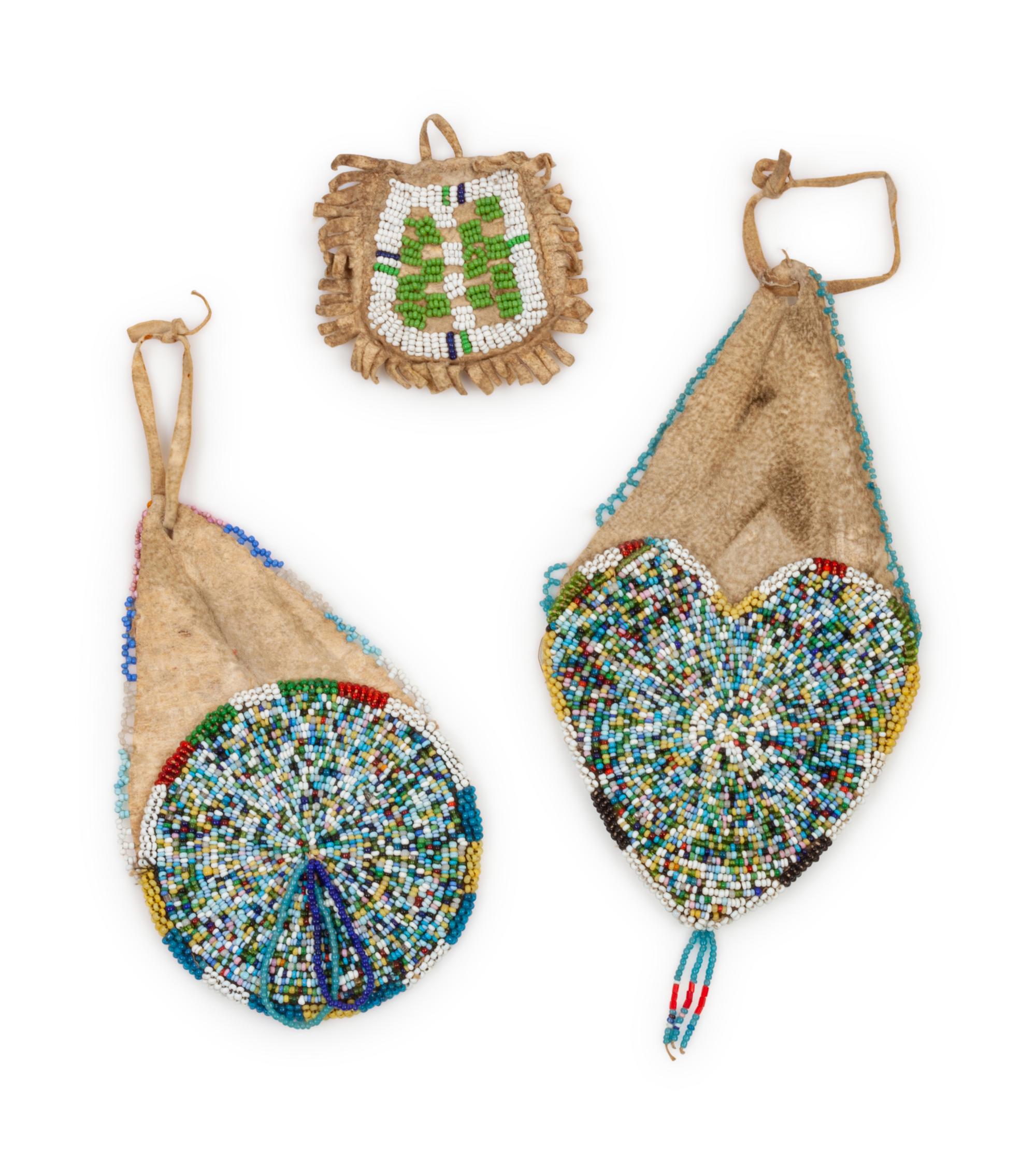Sioux Beaded Hide Pouches