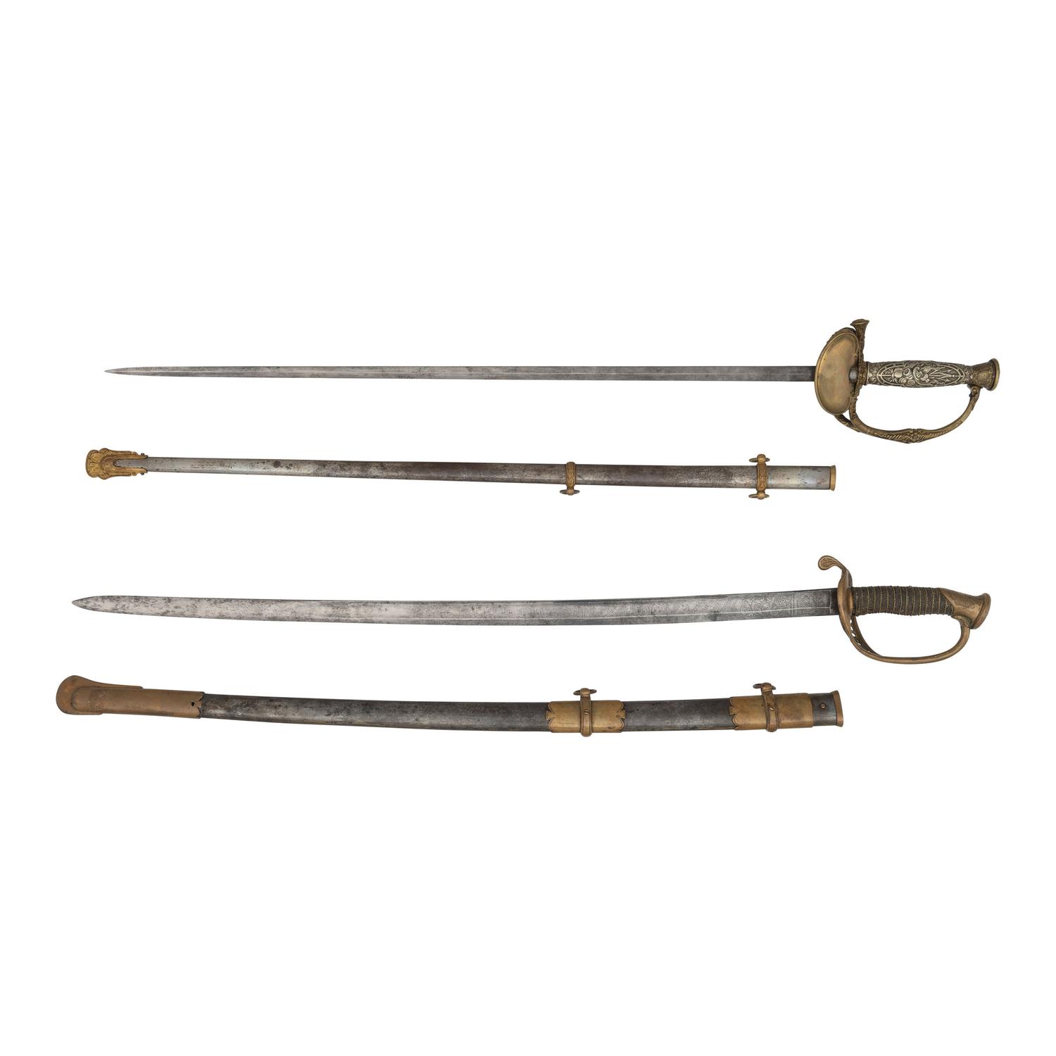 The US Model 1850 Staff & Field Officers Sword & the Model 1860 Staff & Field Officers Sword of Major, later General Gustavus Sniper - 101st NYV and later 185th NYV