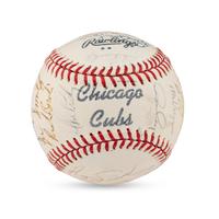 A 1982 Chicago Cubs Team Signed Autograph Baseball (Including Early Career Ryne Sandberg Signature)