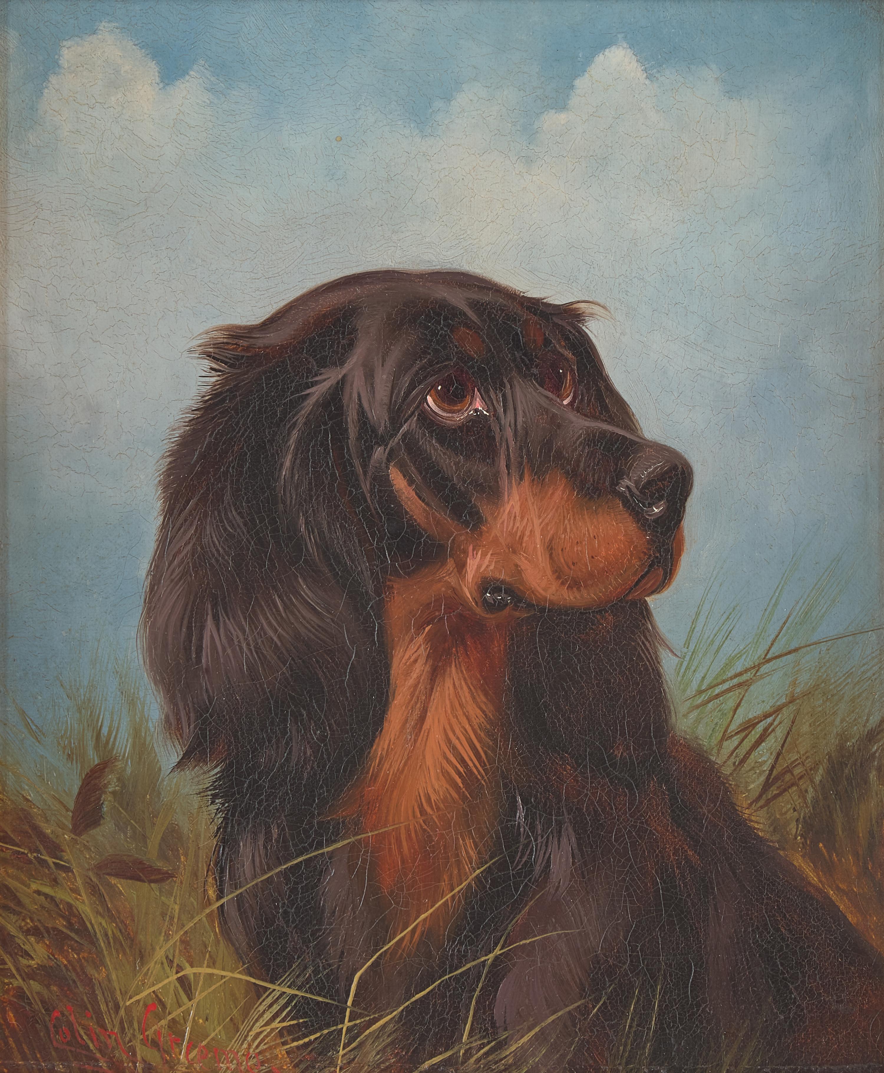 Colin Graeme (English, 1859-1910), A Pair of Dog Head Studies: English Setter and Gordon Setter