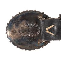 Navajo Silver and Turquoise Cluster Concha Belt