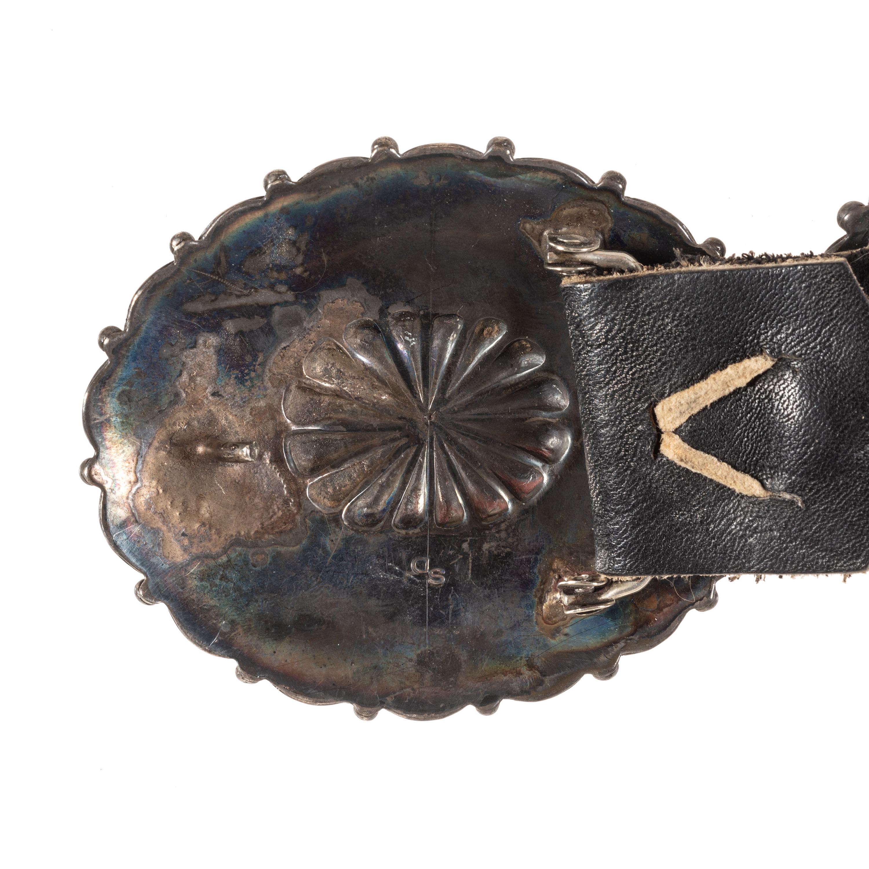Navajo Silver and Turquoise Cluster Concha Belt