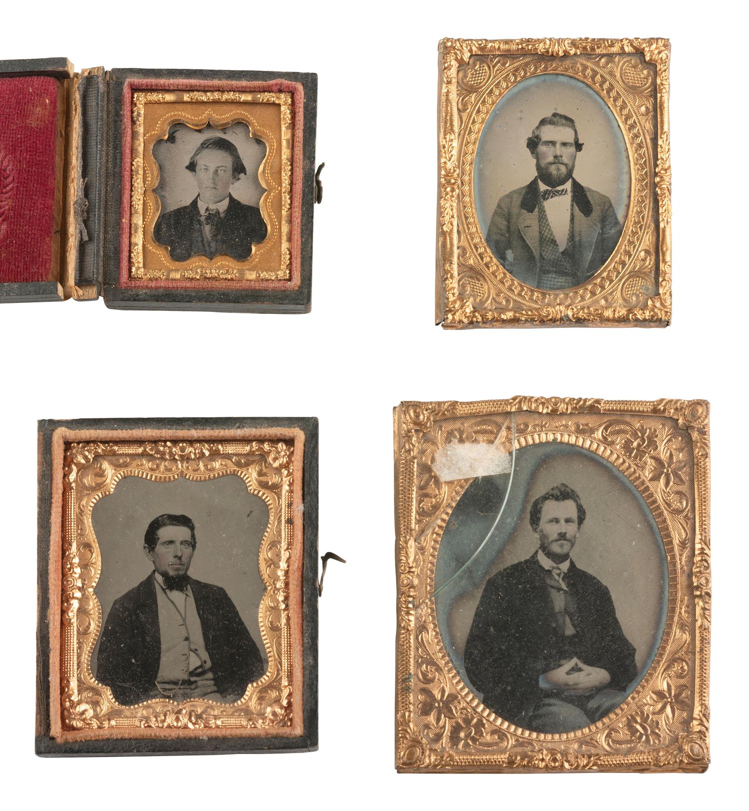 [EARLY PHOTOGRAPHY]. 32 ambrotypes and tintypes of men of varying ages.