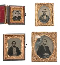 [EARLY PHOTOGRAPHY]. 32 ambrotypes and tintypes of men of varying ages.