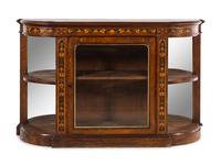 A Napoleon III Style Marquetry and Burl Walnut Console Cabinet