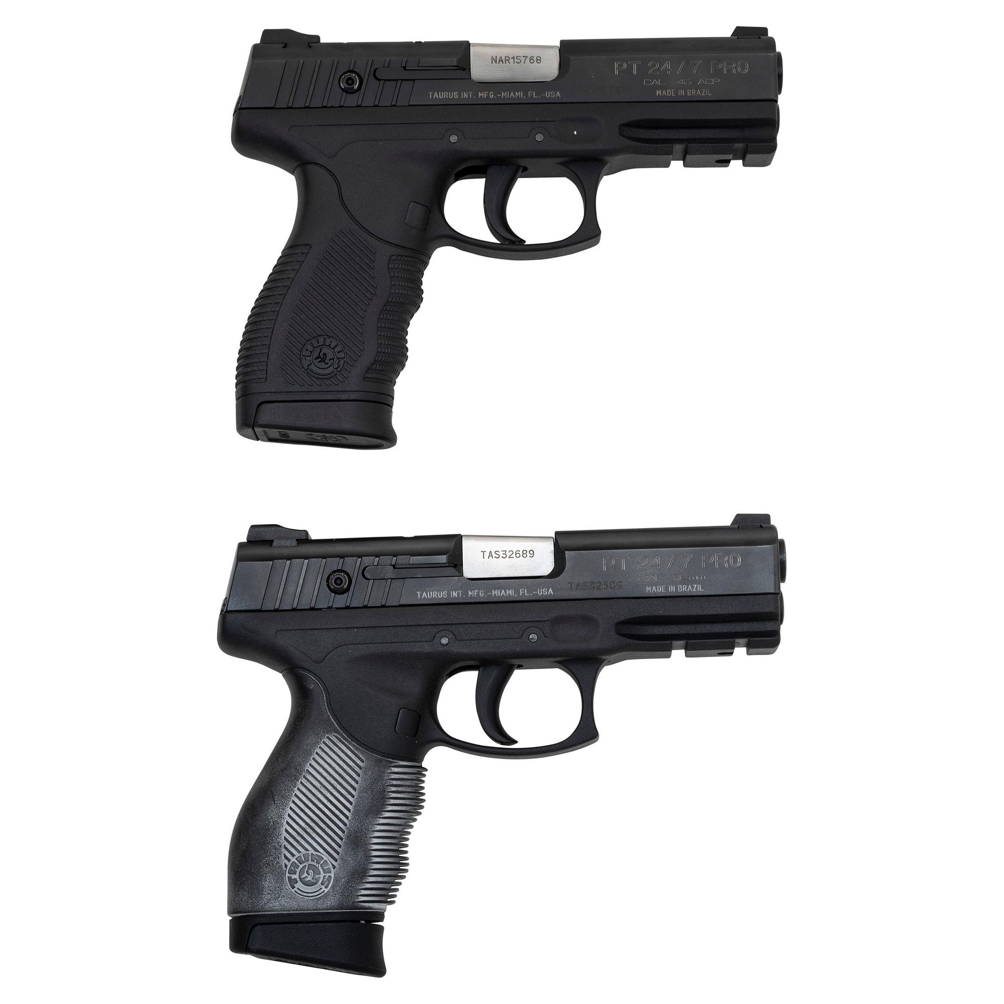 * Lot of Two Taurus PT 24/7 Pistols in Box with Accessories
