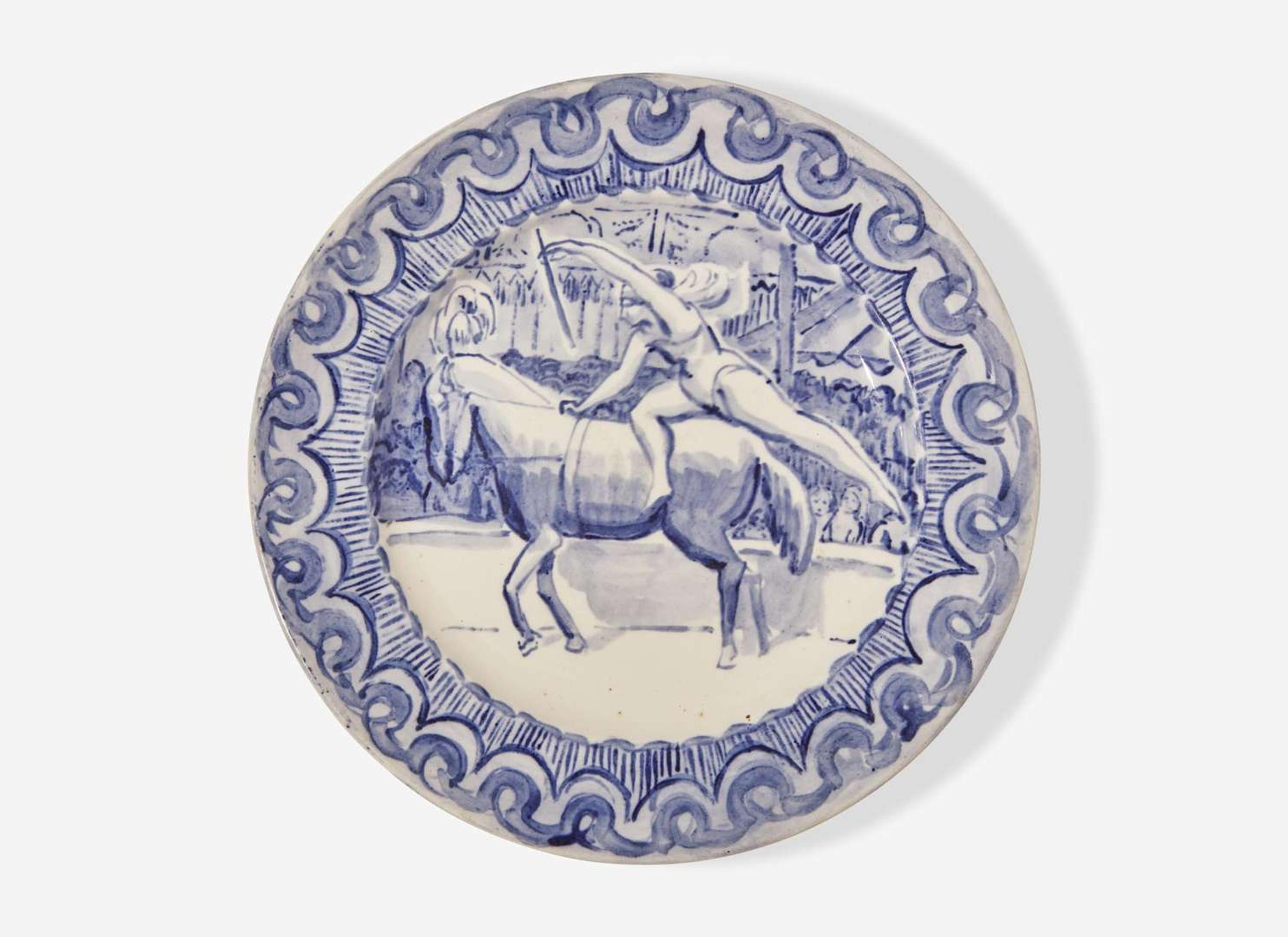 A Wedgwood Thérèse Lessore Decorated Queensware Plate, UK, circa 1924