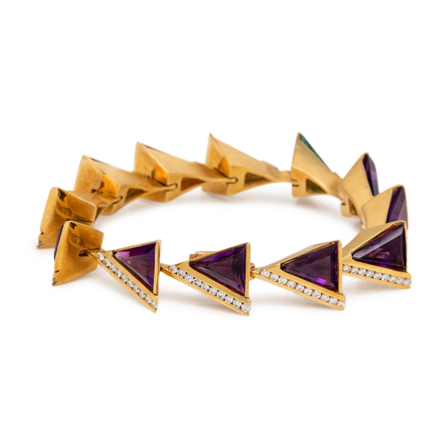 MULTIGEM AND DIAMOND BRACELET