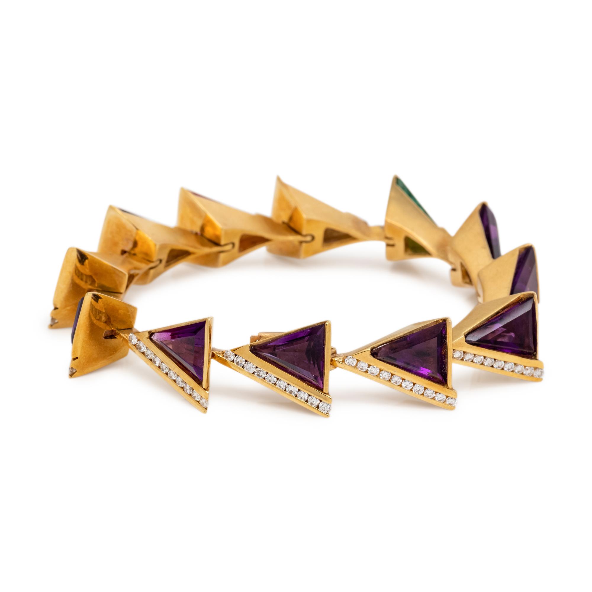 MULTIGEM AND DIAMOND BRACELET