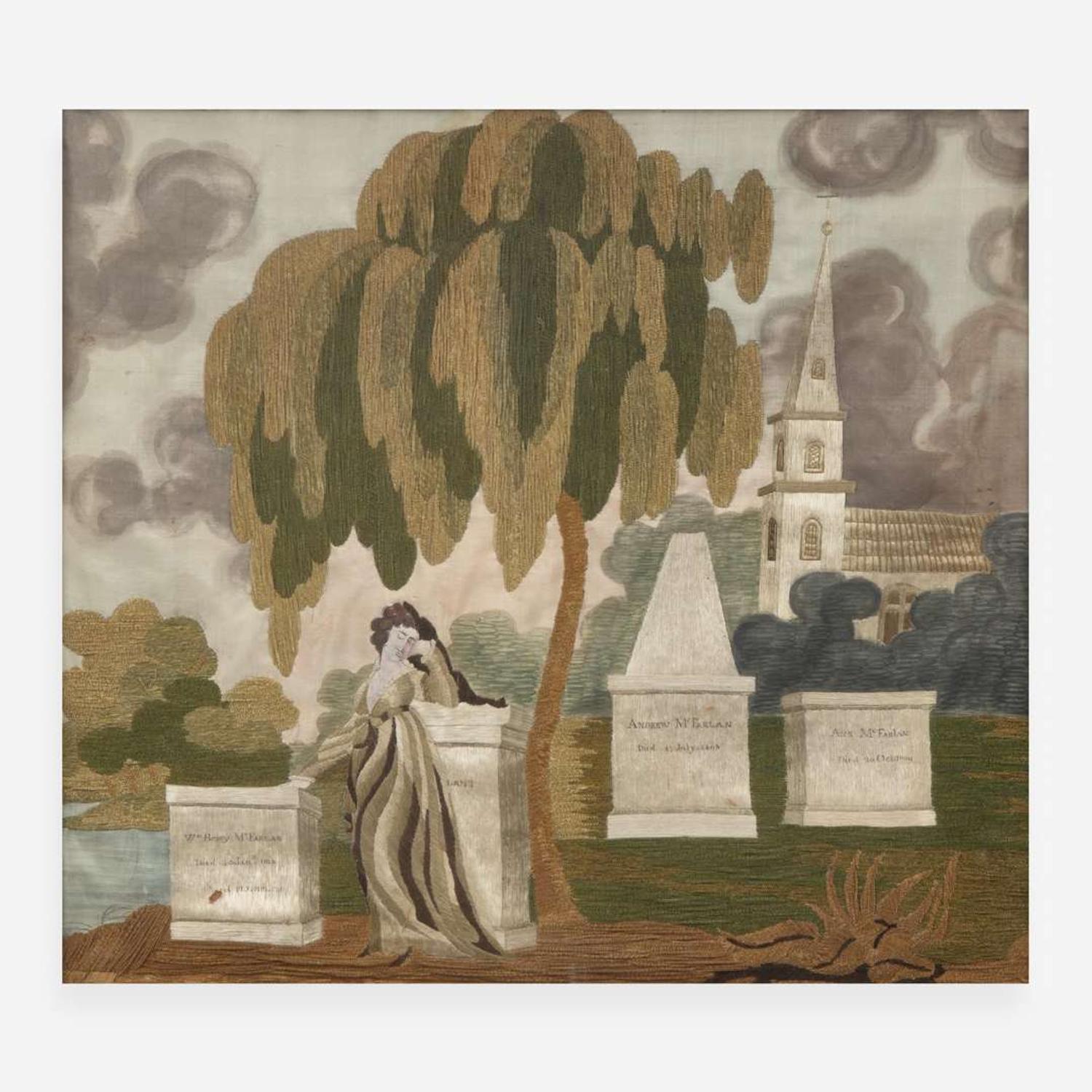 A needlework memorial, McFarlan Family, Schenectady, NY, circa 1810