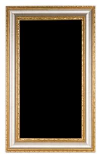 A Gilt and Silvered Wood Mirror Height 36 x width 22 1/2 inches.