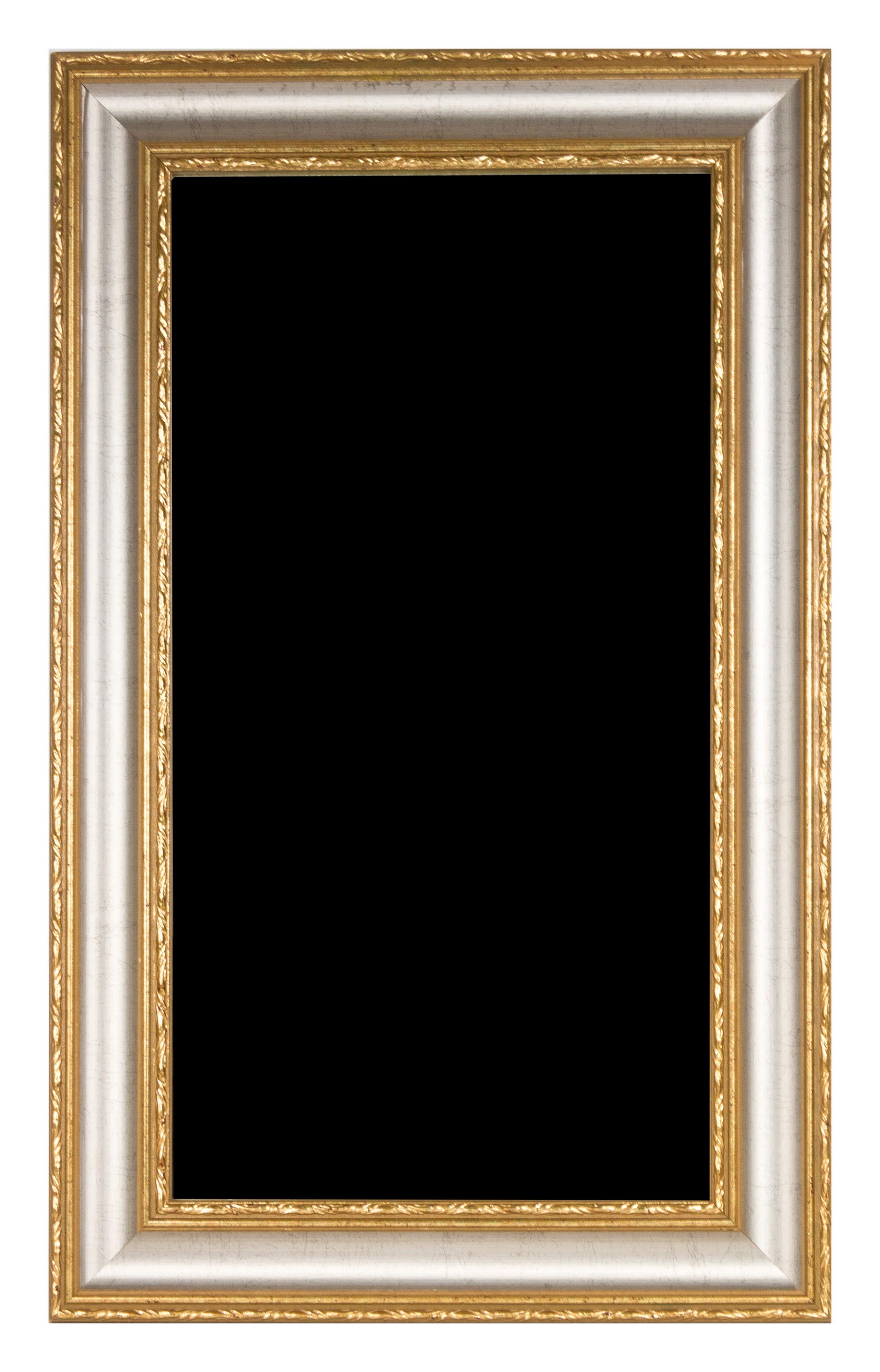 A Gilt and Silvered Wood Mirror Height 36 x width 22 1/2 inches.