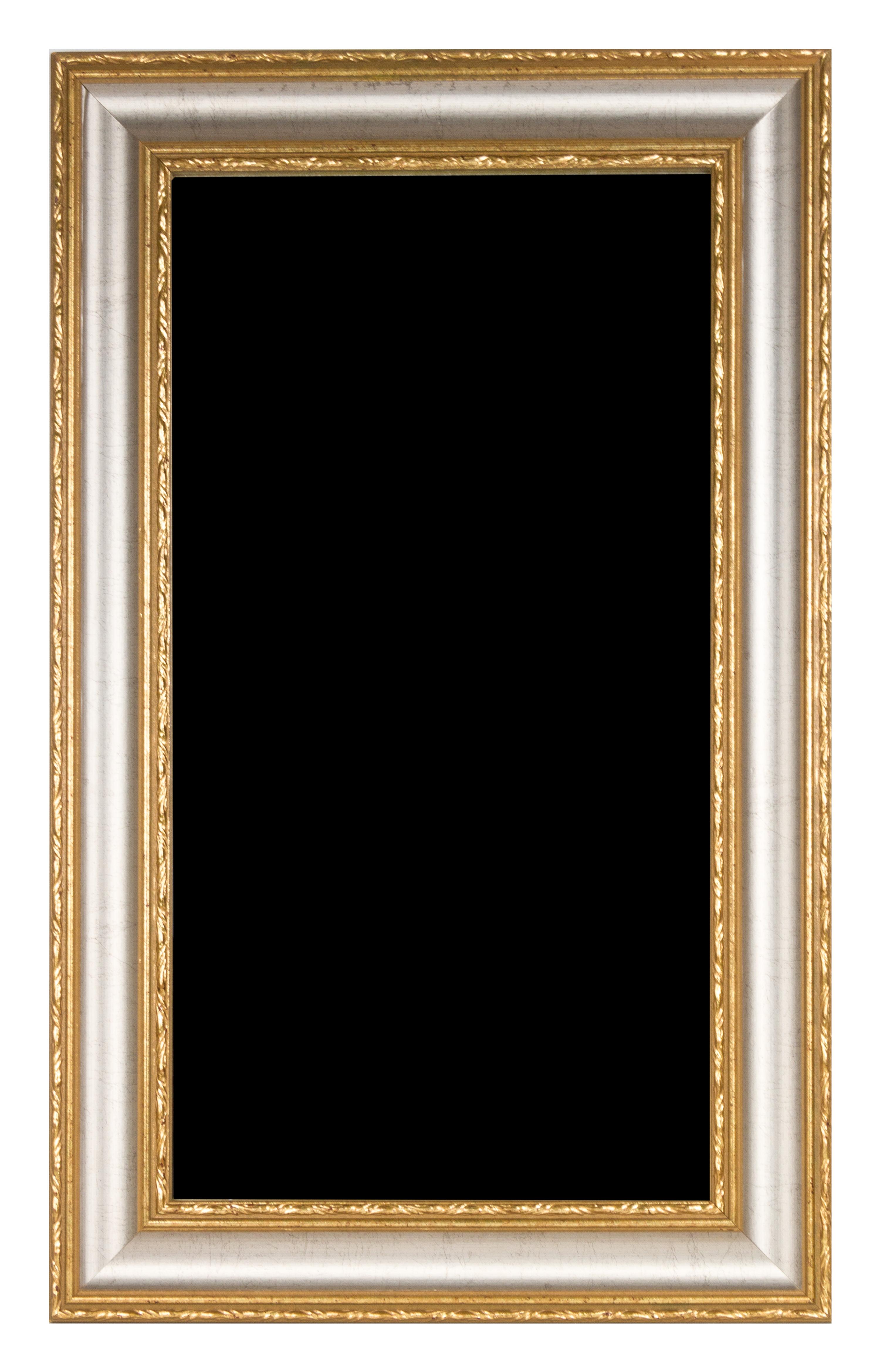 A Gilt and Silvered Wood Mirror Height 36 x width 22 1/2 inches.