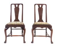 A Pair of Queen Anne Walnut Side Chairs, 18TH CENTURY, Height 39 1/4 inches. — 18TH CENTURY,