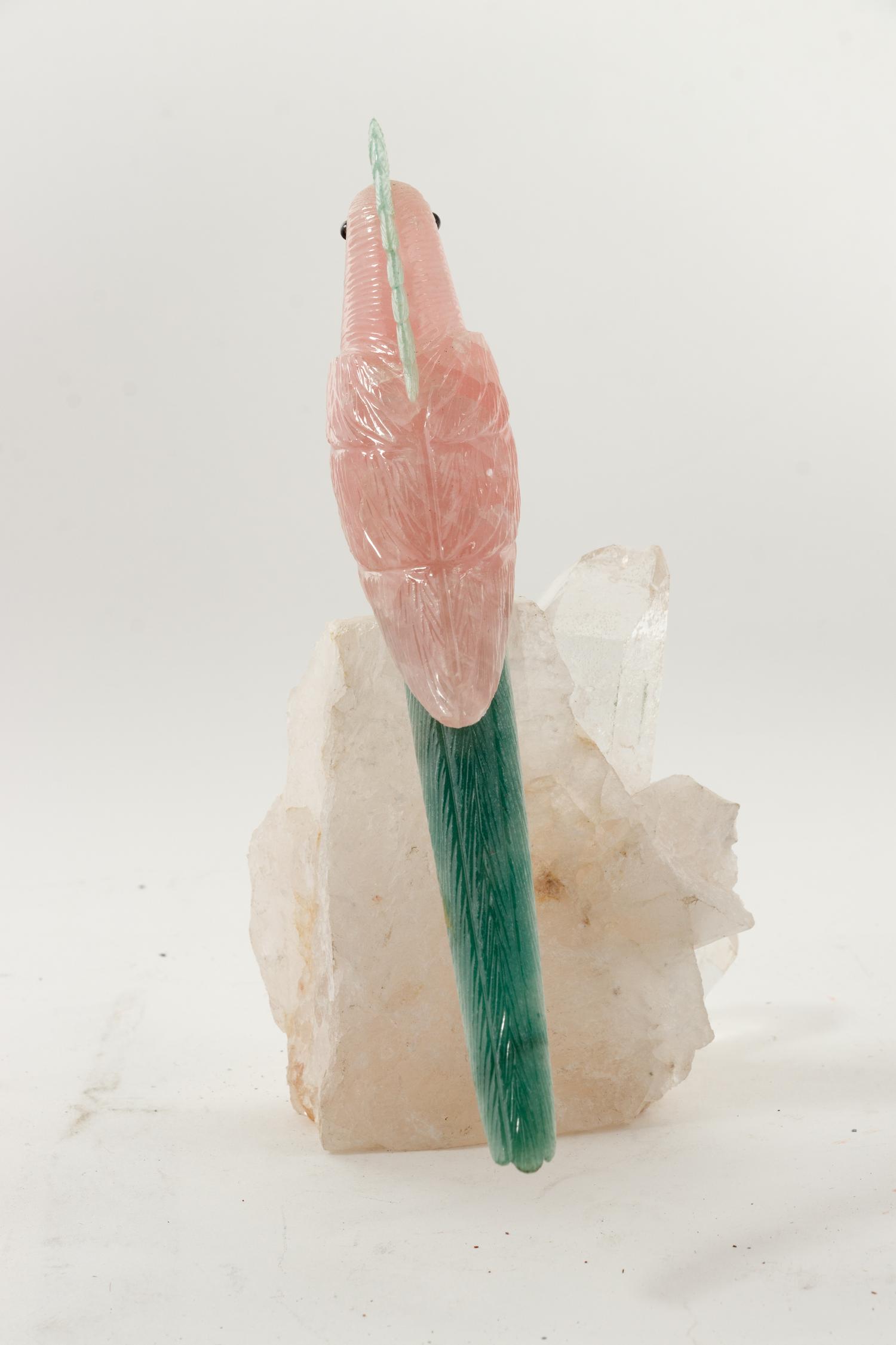 A Hardstone Figure of a Cockatoo