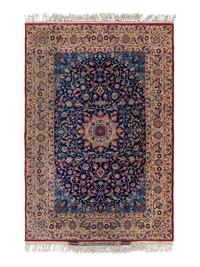 A Signed Isfahan Silk Rug