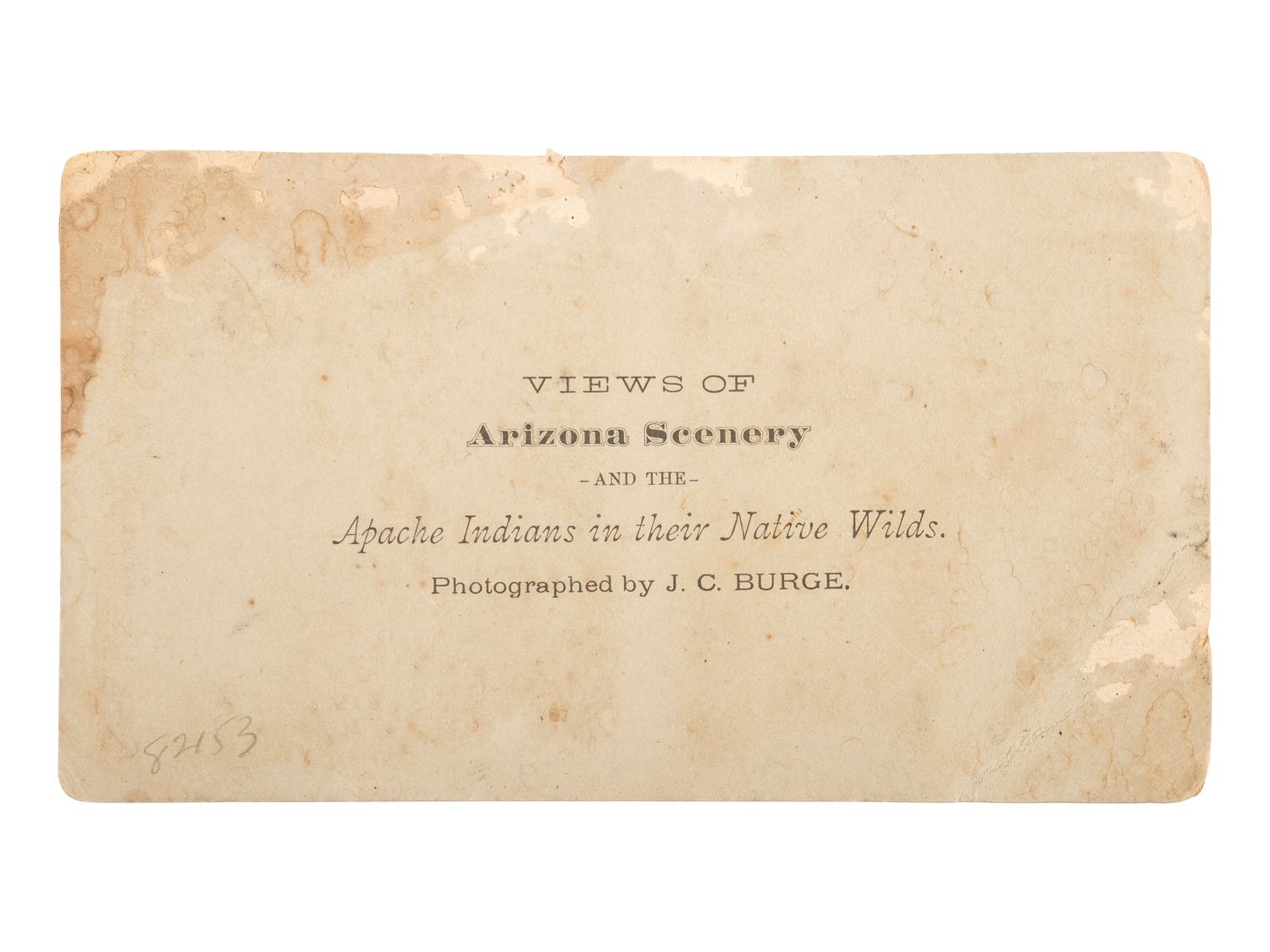 [WESTERN AMERICANA]. BURGE, J.C., photographer. Stereoview of the Office of Agent Wilcox, San Carlos, Arizona Territory.