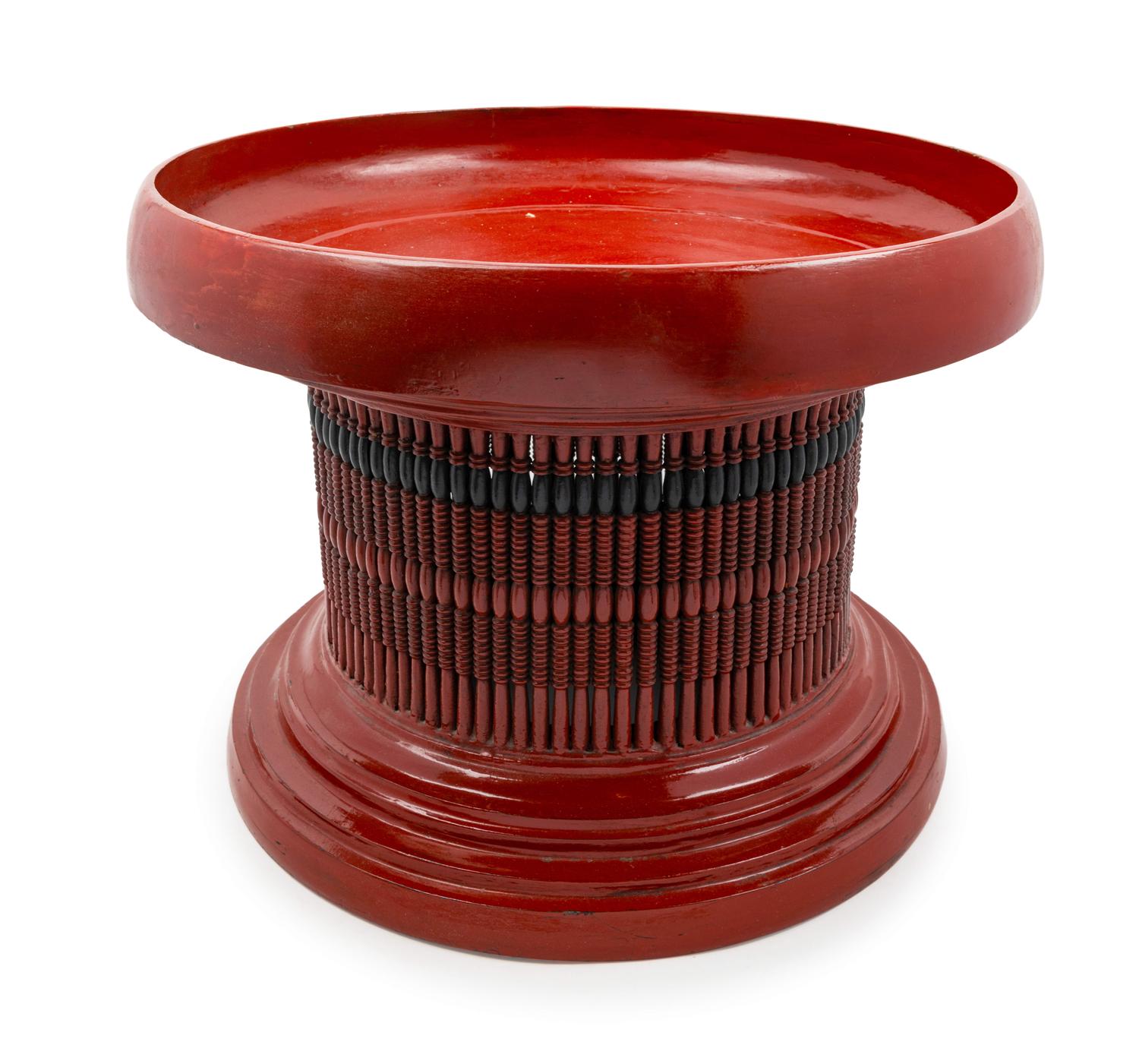 A Chinese Export Red Lacquer Side Table