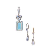 AQUAMARINE, SAPPHIRE AND DIAMOND PENDANT