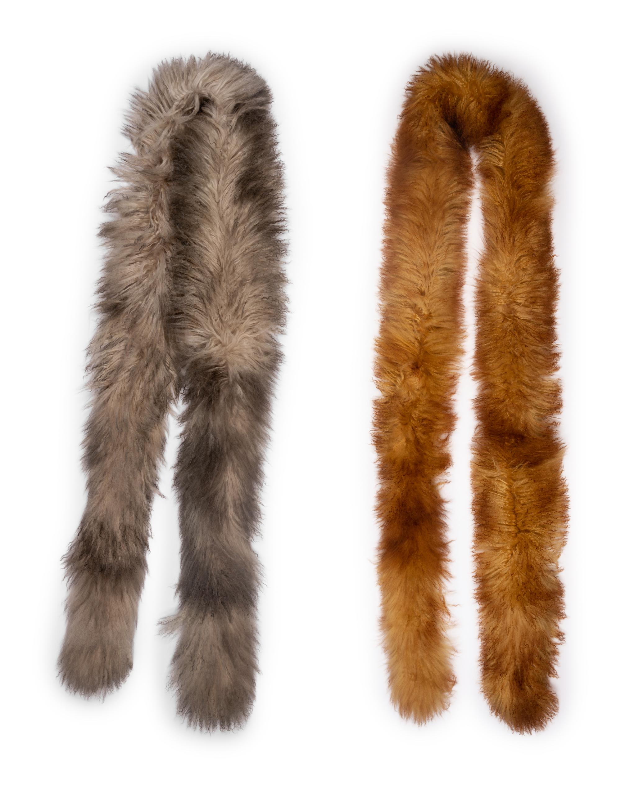 Two Fendi Mongolian Lamb Fur Stoles