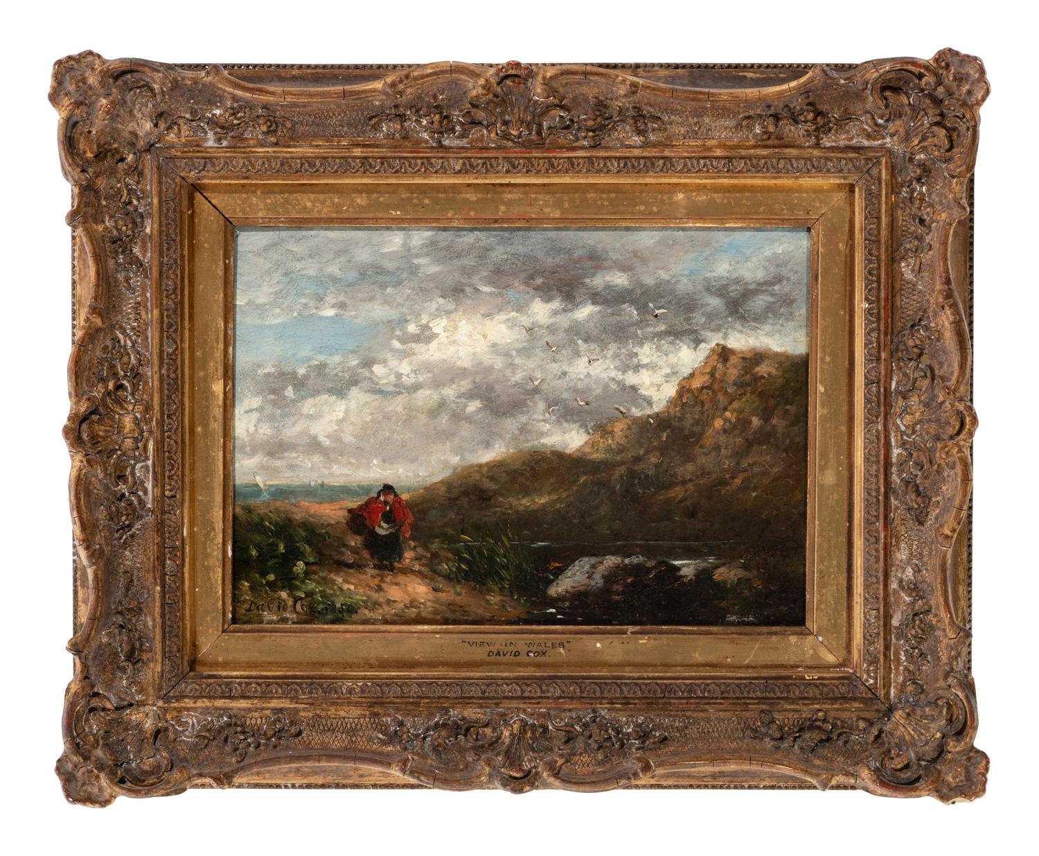 A Woman Walking on a Coastal Path, North Wales , 1850