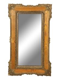 A French Carved and Painted Wood Mirror