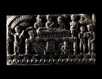 A Gandharan Grey Schist Relief Panel
