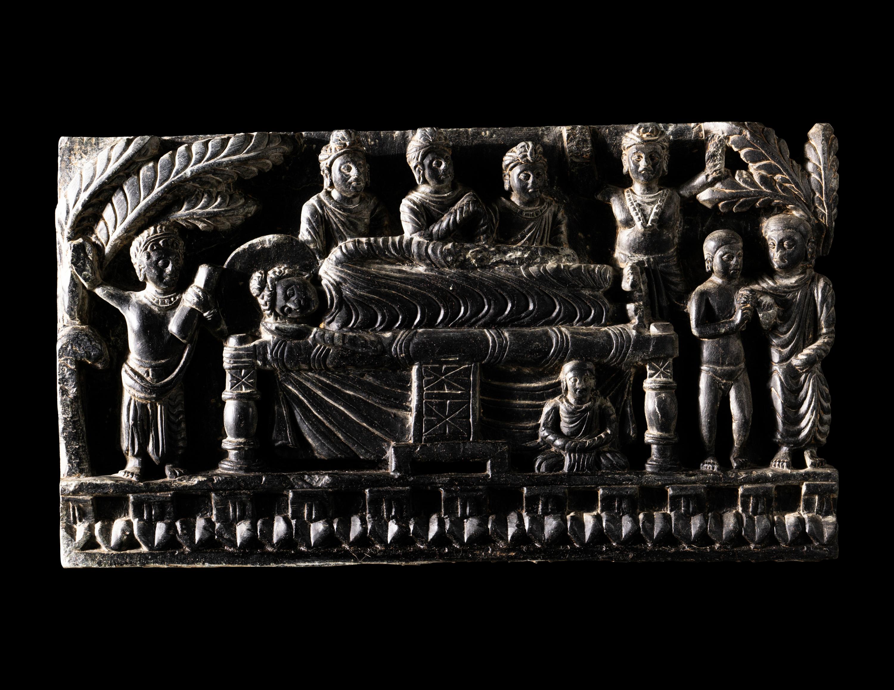 A Gandharan Grey Schist Relief Panel