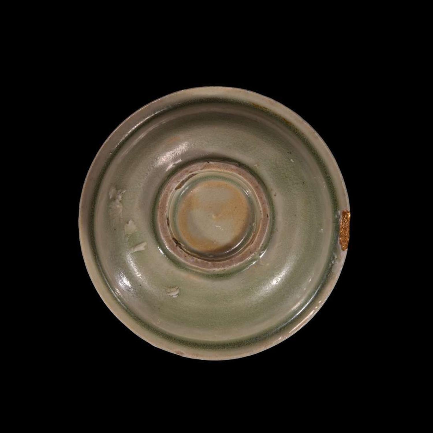 A small Chinese Yaozhou celadon molded brush washer 耀州窑印花小水洗 Northern Song/Jin Dynasty ????