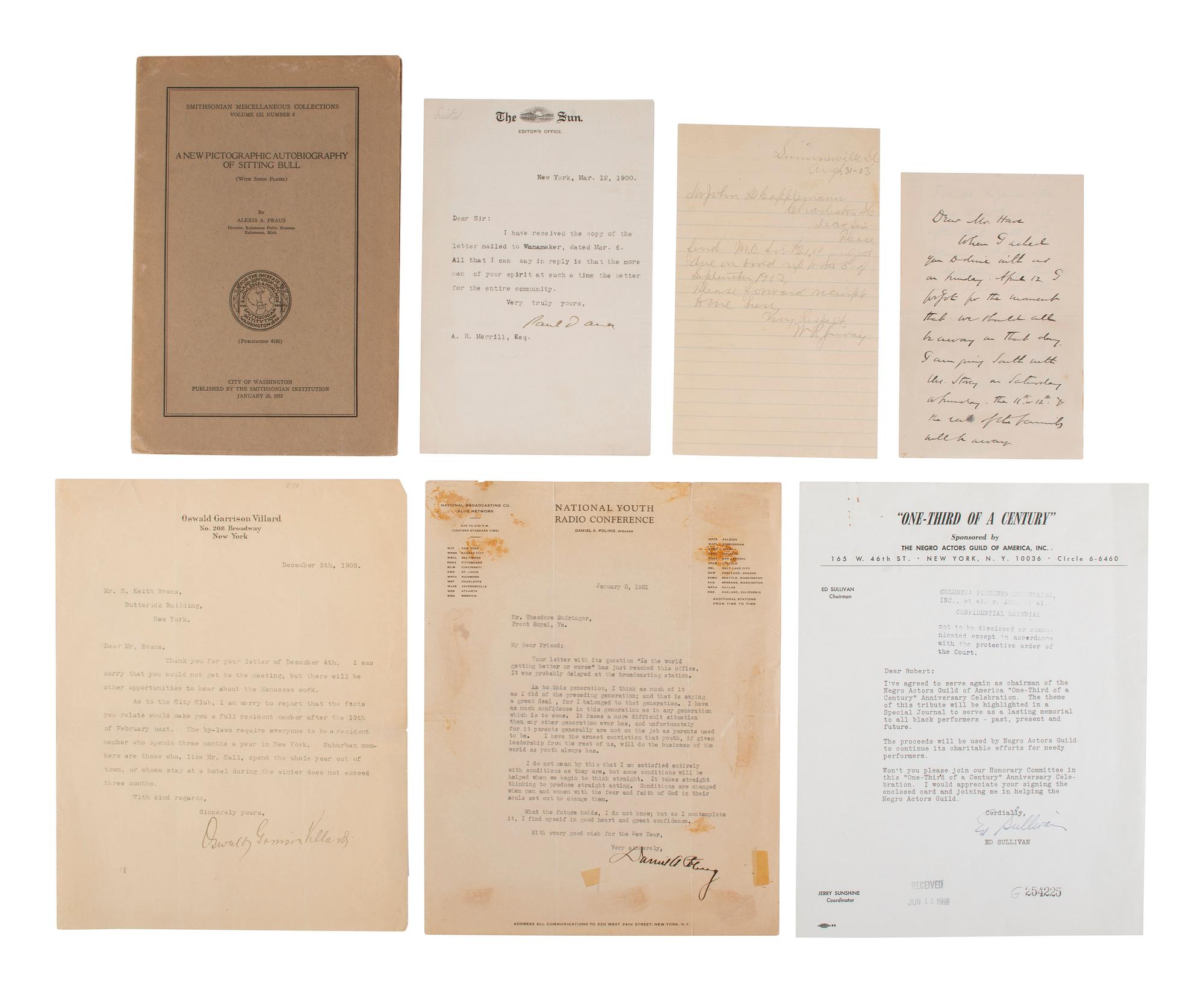[AUTOGRAPHS]. Assorted autographs, incl: