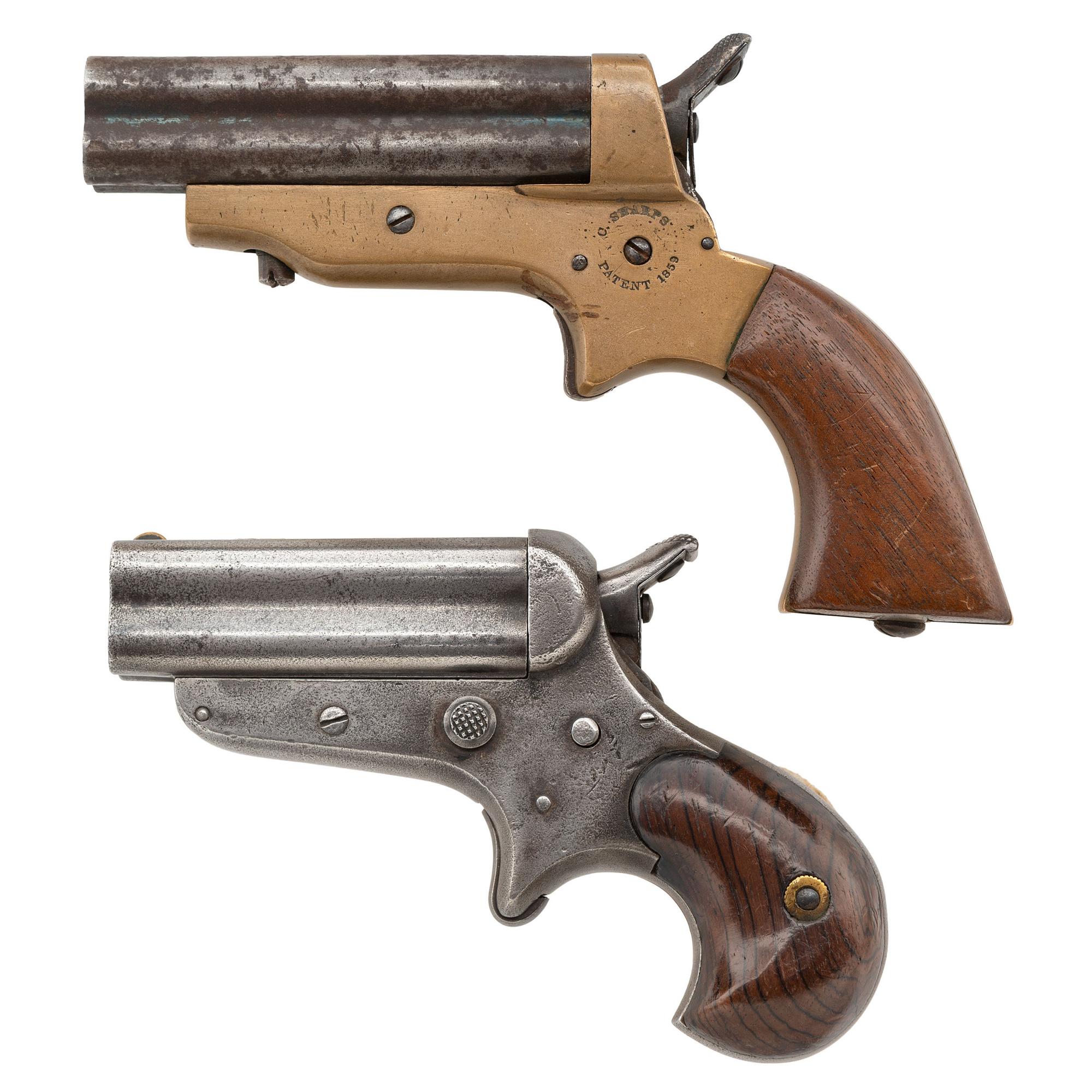Lot of Two Sharps Four Barrel Derringers: Model 2A and Model 4A