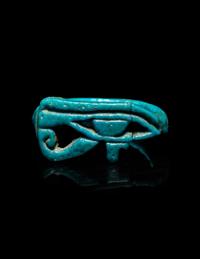 An Egyptian Faience Finger Ring with a Wadjet Eye