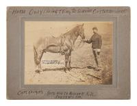[INDIAN WARS]. Cabinet photograph of Comanche, sole survivor of the Battle of Little Bighorn. [Bismarck, Dakota Territory: O.S. Goff].