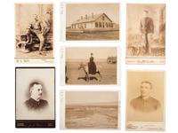 [WESTERN AMERICANA] -- [EARLY PHOTOGRAPHY]. Dakota Territory album containing CDVs and cabinet cards of soldiers, citizens, and landmarks incl. Fort Bennett by R.L. Kelly, George W. Scott, and J.C.H. Grabill.