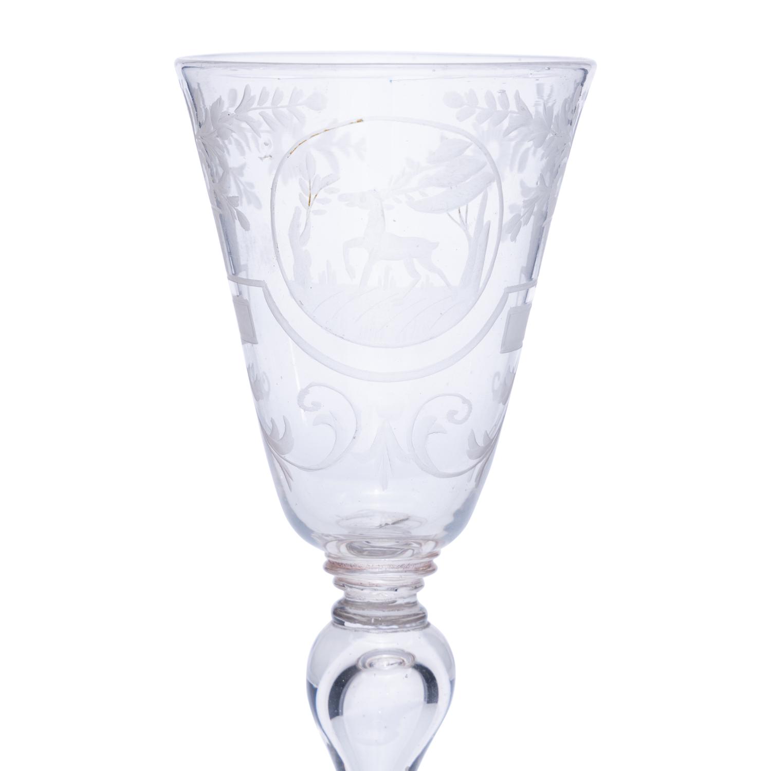 A Dutch Engraved Ale Glass