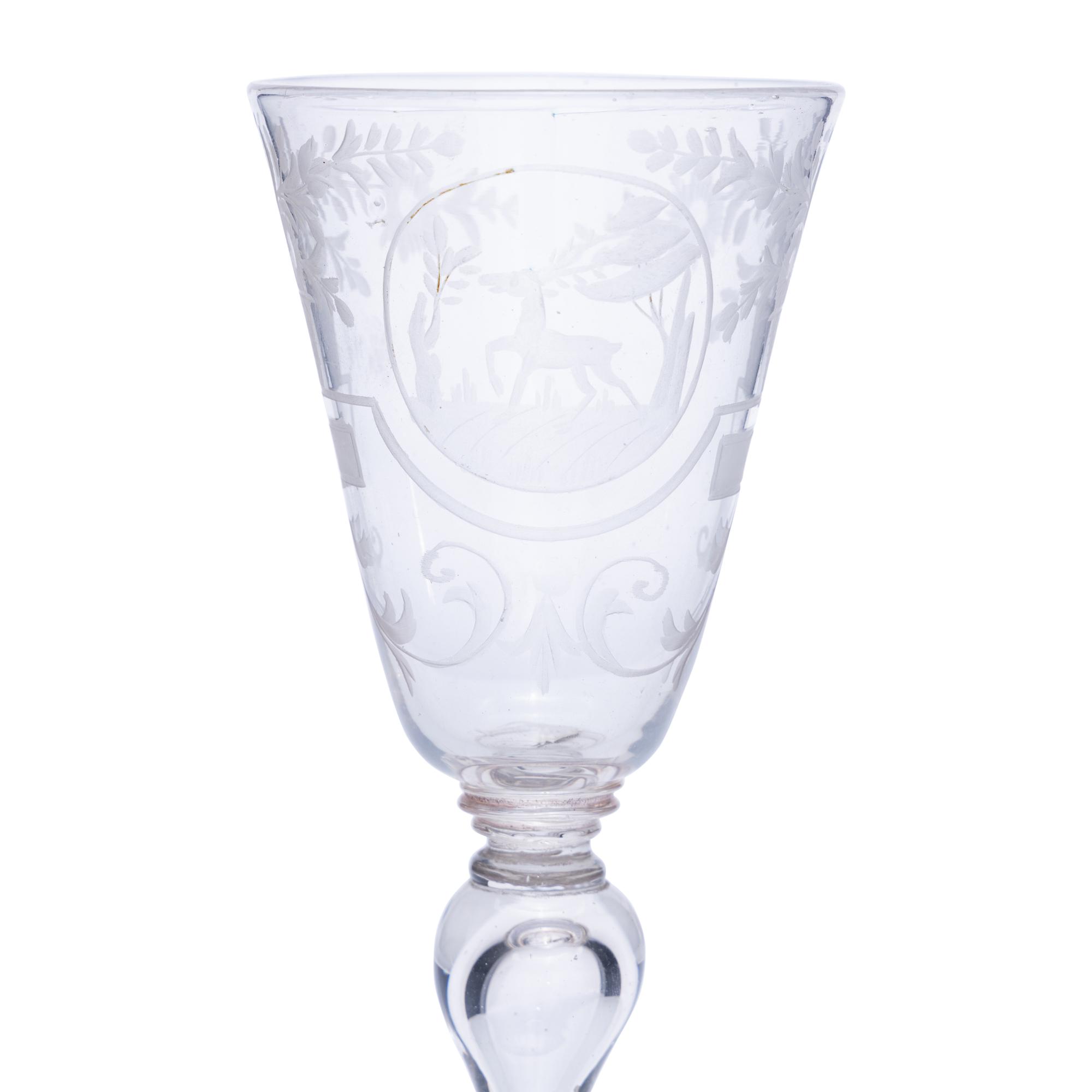 A Dutch Engraved Ale Glass