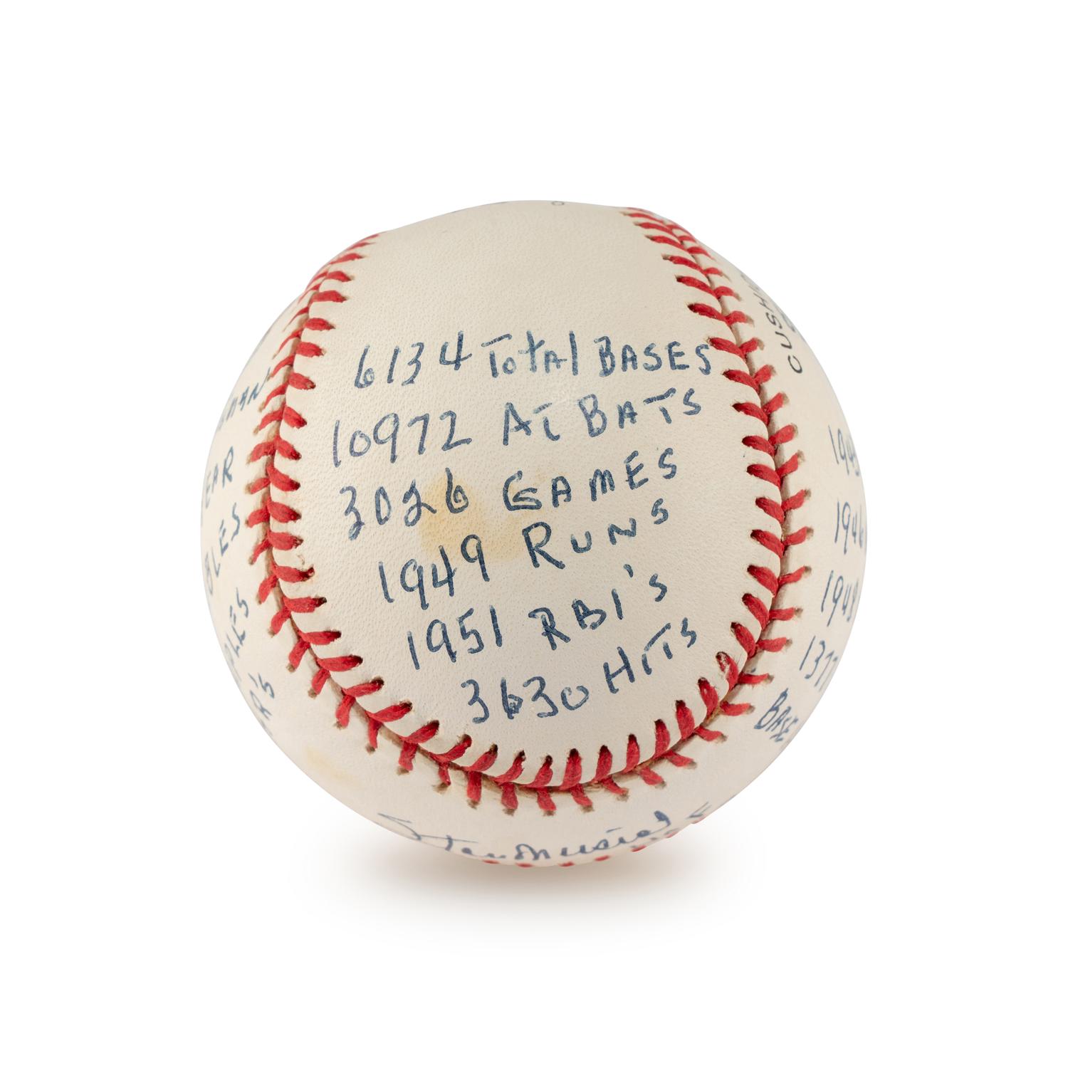 A Stan Musial Multi Career Achievement/Stat Inscribed Signed Autograph Baseball