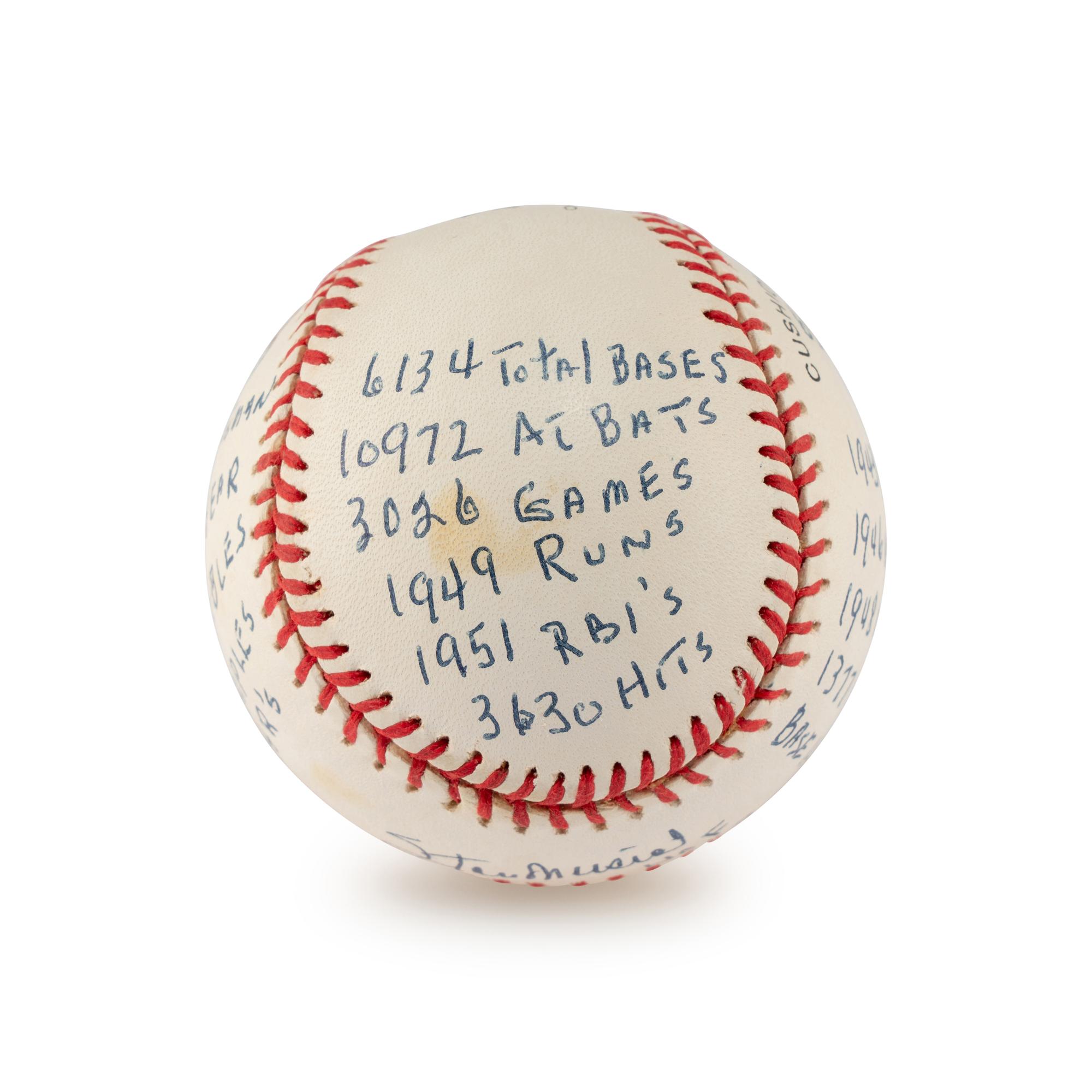 A Stan Musial Multi Career Achievement/Stat Inscribed Signed Autograph Baseball
