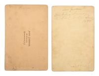 [NATIVE AMERICANS]. 2 cabinet cards of Bull's Ghost and Running Antelope by JACKSON and GARDNER, Washington, DC, ca 1870s.