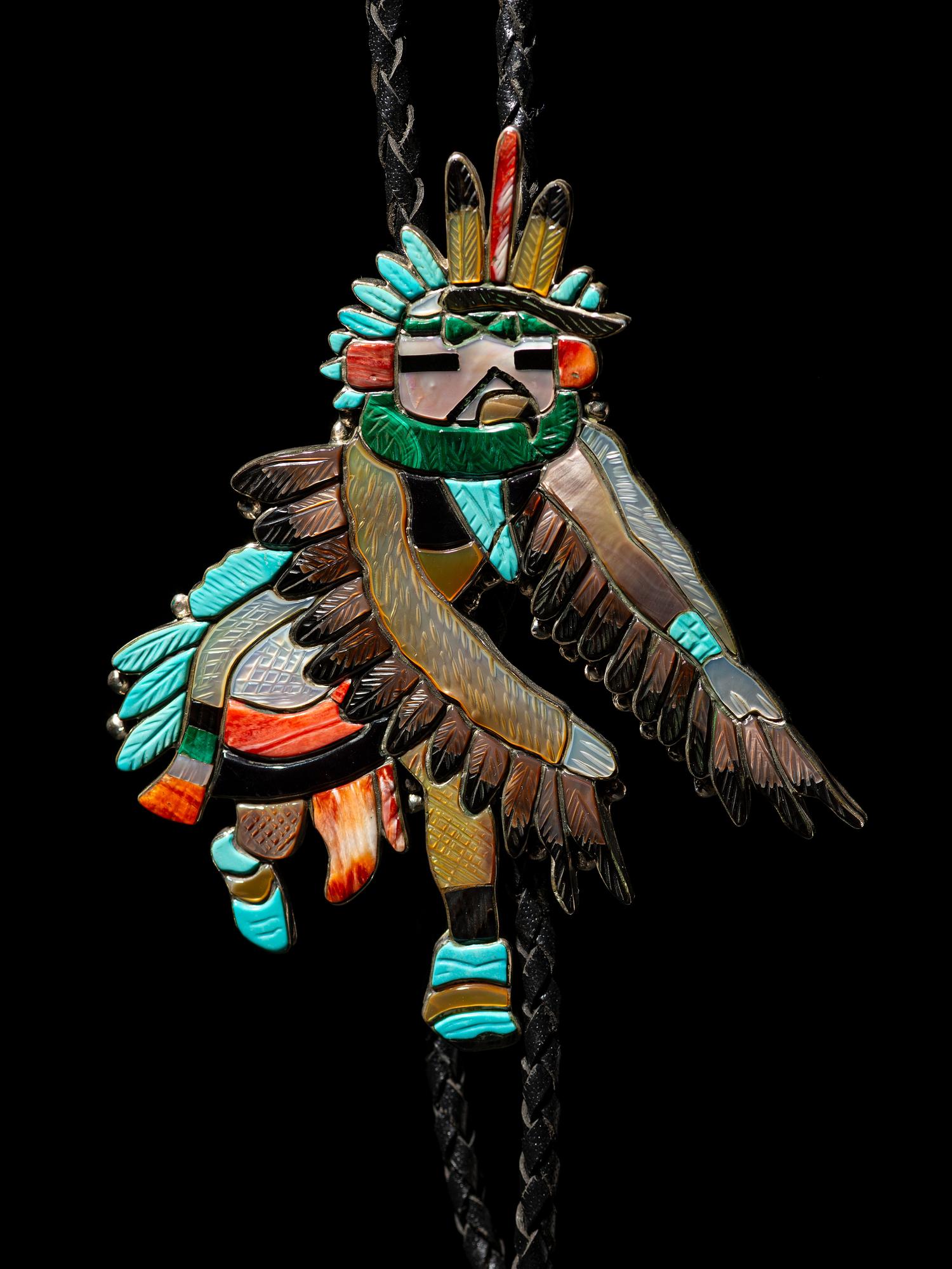 Mosaic Inlay Eagle Dancer Bolo Tie