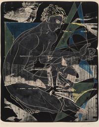 Hans Erni, (Swiss, 1909-2015), A group of seven works: Two Horses and a Cat, Riders, Male Figure, Male Figure, Riders, Male Figure, Eur