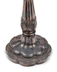 A Group of Three English Silver-Plate Candelabra