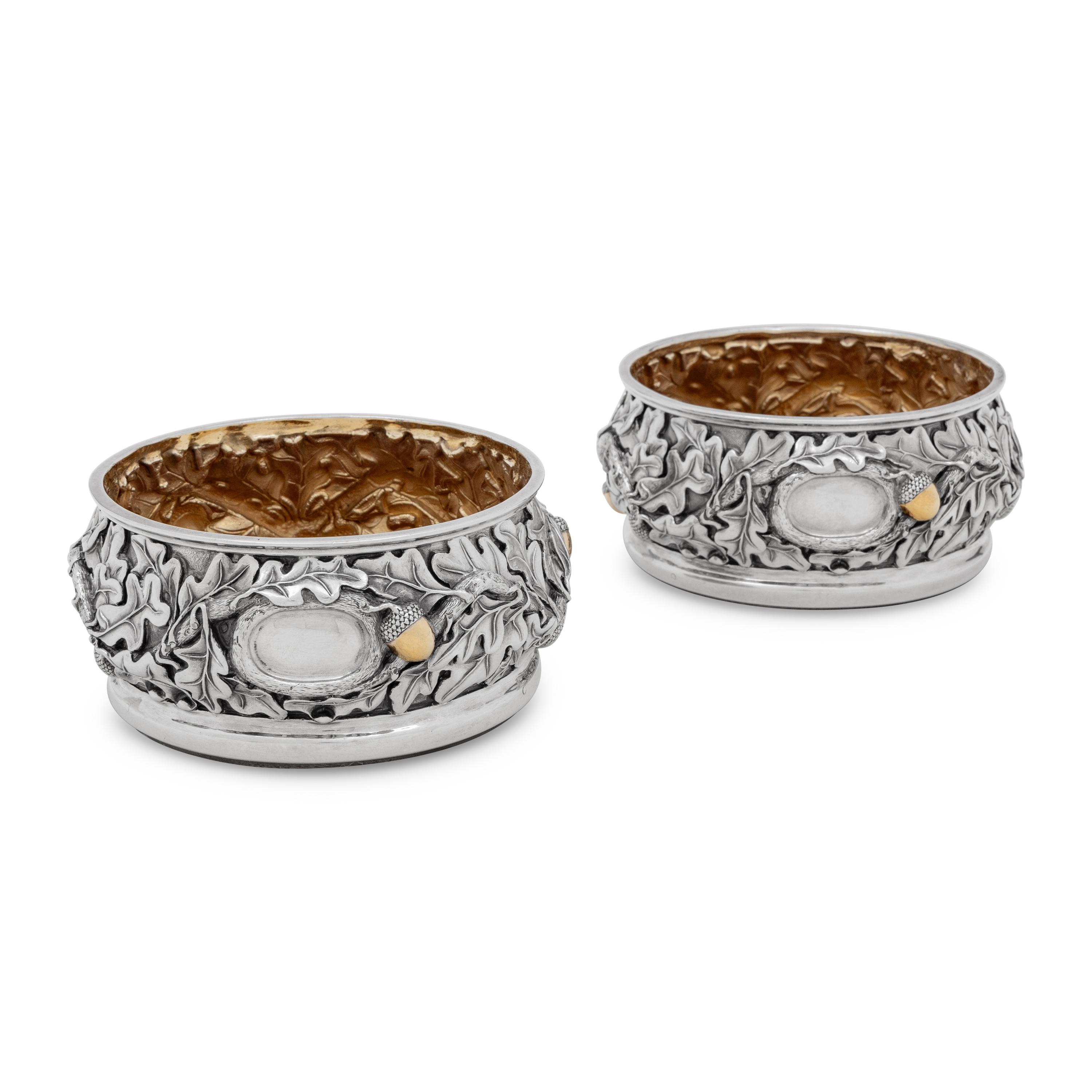 A Pair of American Silver Bottle Coasters