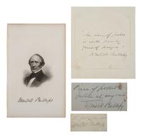 [ENSLAVEMENT & ABOLITION]. A group of 11 items related to abolitionists including William Lloyd GARRISON, Wendell PHILLIPS, Gerrit SMITH, and Henry Ward BEECHER.