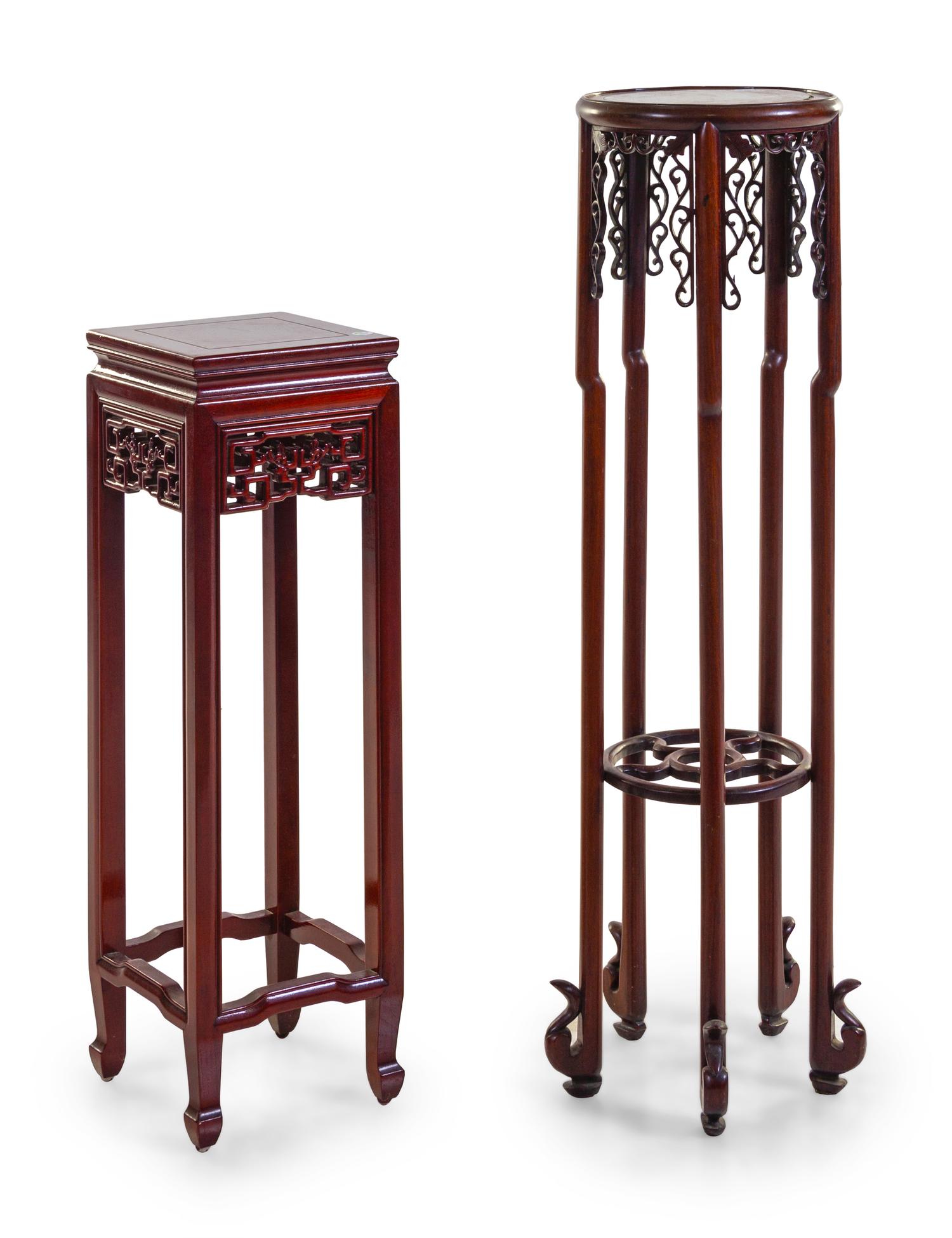 Two Chinese Hardwood Side Stands