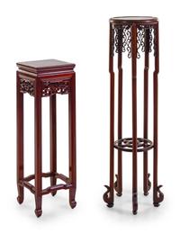 Two Chinese Hardwood Side Stands