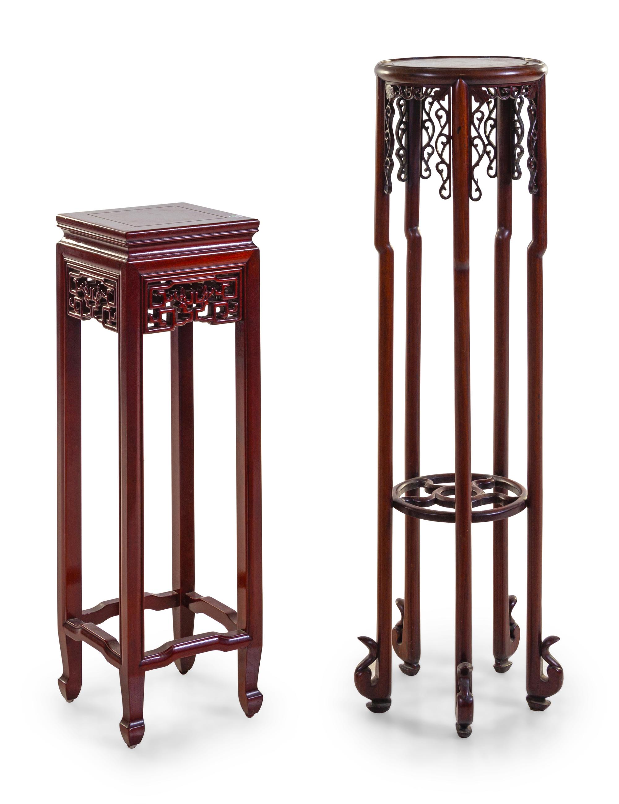 Two Chinese Hardwood Side Stands